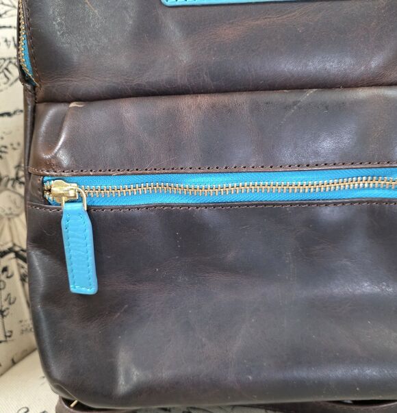 Franki Ray Salacious Sasha Full-Grain Brown Leather Mini Backpack Turquoise Blue main image 4